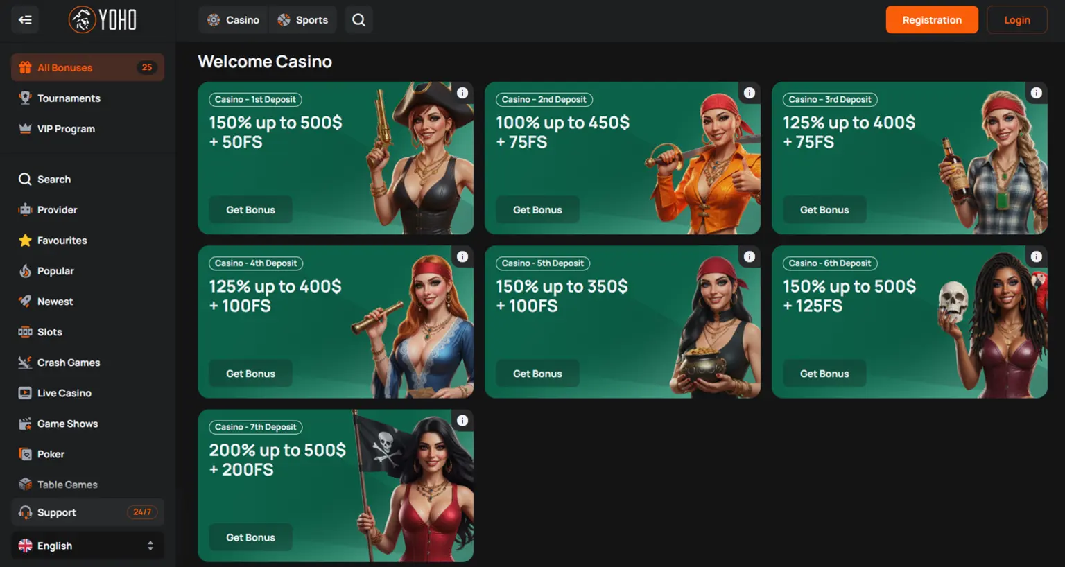 YOHO SLOT bonuses